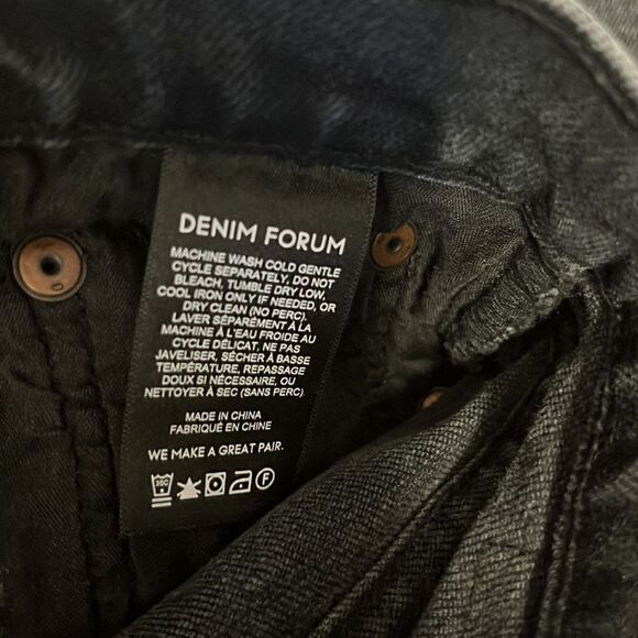 Denim Forum The Arlo High Rise Straight 28L - Black Size 24 - Picture 6 of 10